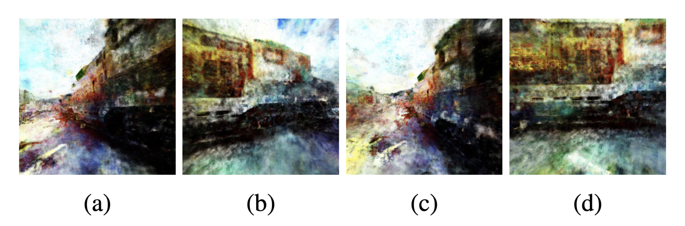 A targeted attack on the lighthouse scene. This is an adversarial rendering generated by AdvIRL with the goal of making the classifier misidentify the &rsquo;lighthouse&rsquo; as a &lsquo;boathouse.&rsquo; The attack successfully achieved this with a 50% classification confidence. Subfigures (a)-(d) show renderings from different angles, demonstrating the attack&rsquo;s effectiveness across multiple viewpoints. Image source: (Nguyen et al., 2024)